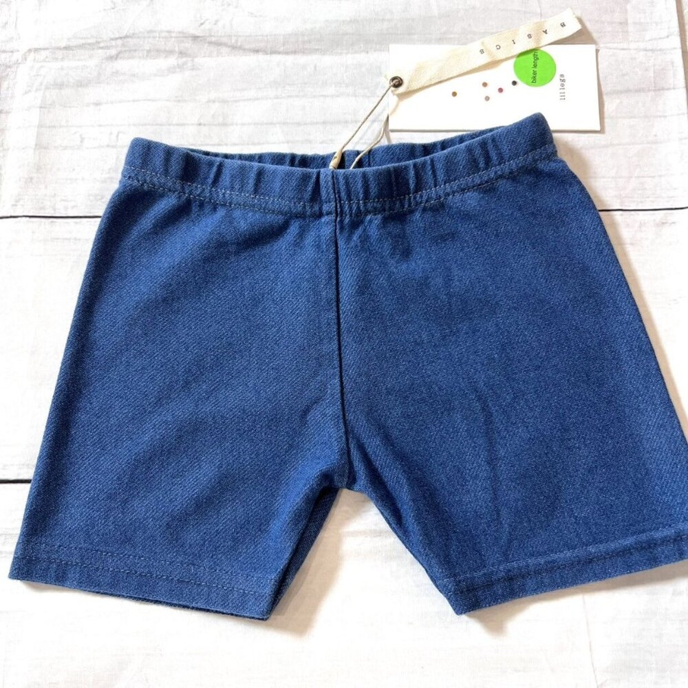 🆕NWT Lil Legs Mid-wash Denim Biker Shorts